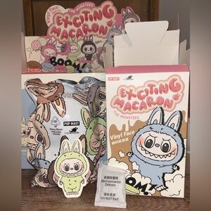 Authentic PopMart: Exciting Macaroon Vinyl Face Blind Box (Labubu) Green grape🖤